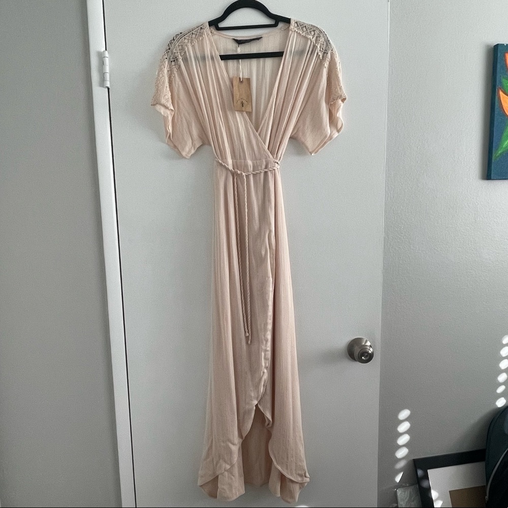 KNOT SISTERS light pink wrap dress